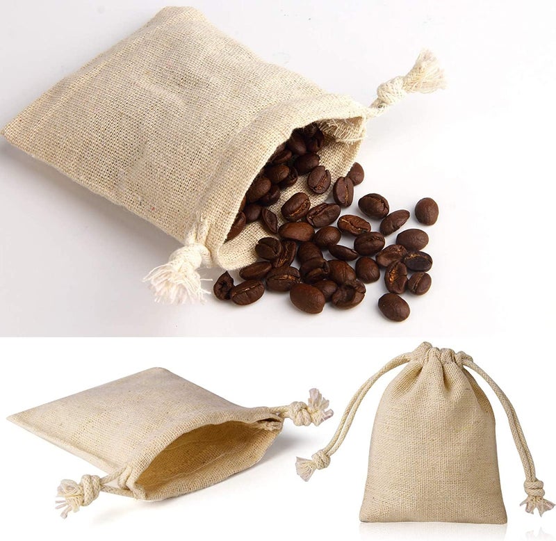 JIAKAI Pack of 30pcs 3x3.7Inch Double Drawstring Cotton Cloth Bag for Small Jewelry Bracelet Beads Spice Gift Bags - Image 5
